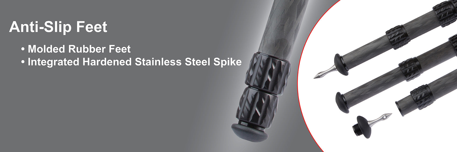 Anti-slip feet with integrated steel spikes