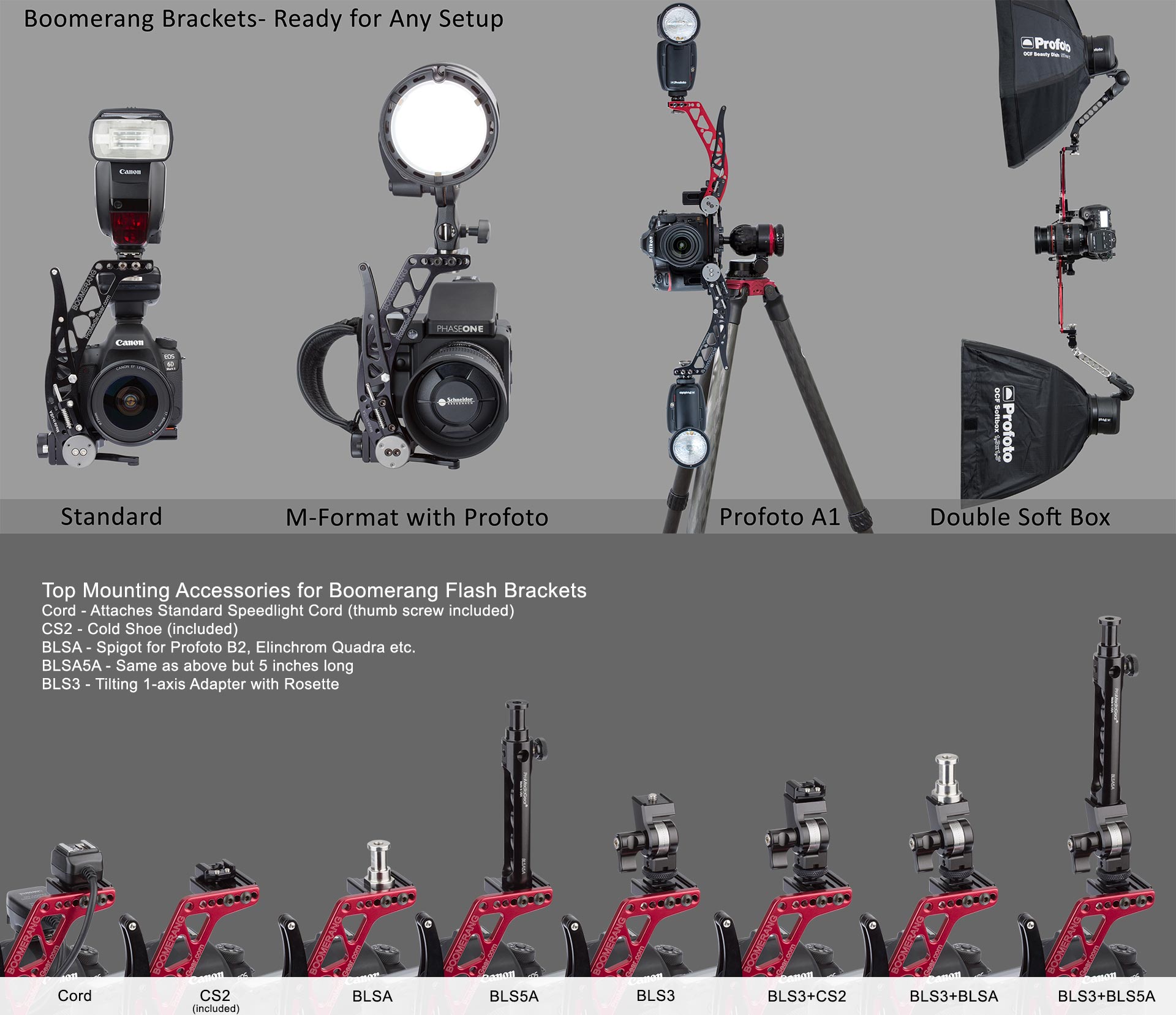 Boomerang Flash Bracket Setup and Compatible Accessories