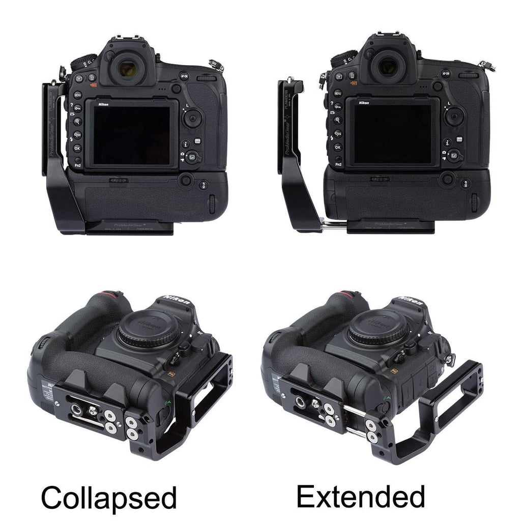 Extends for Cable Connections and Additional Features Custom Fitted L-Bracket for Nikon D850 MB-D18 Grip